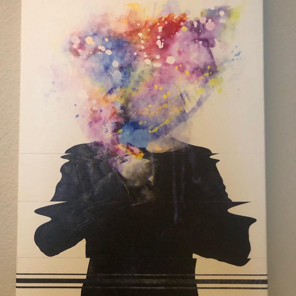 “Positive thinking” man, original art on canvas.